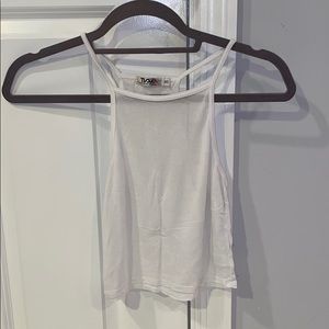 White Raceback Cropped Tank Top